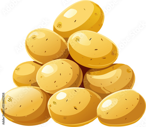 A pile of fresh potatoes in a close up shot
