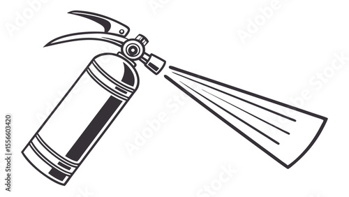 Fire Extinguisher Spraying Safety Equipment Icon.