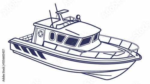 Outline Drawing of a Coast Guard Boat.