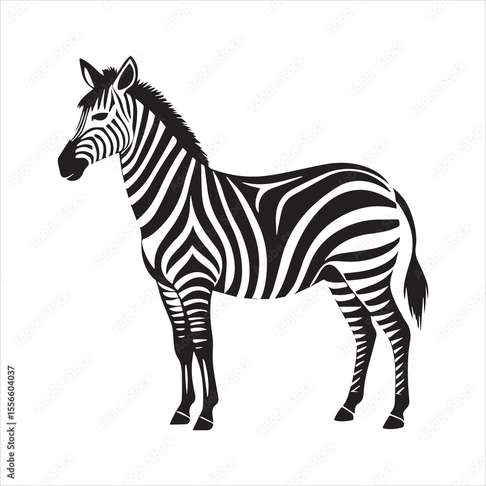 Obraz premium plain zebra silhouette vector illustration