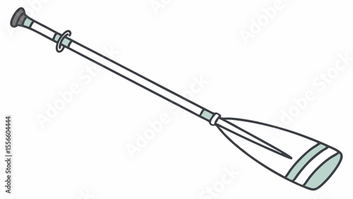 Illustrated StandUp Paddleboard Paddle with Teal Accents.