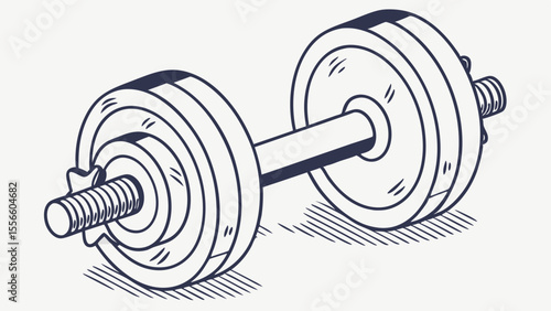 Vector Illustration of a Dumbbell for Fitness and Exercise.