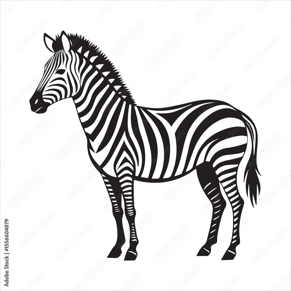Obraz premium plain zebra silhouette vector illustration