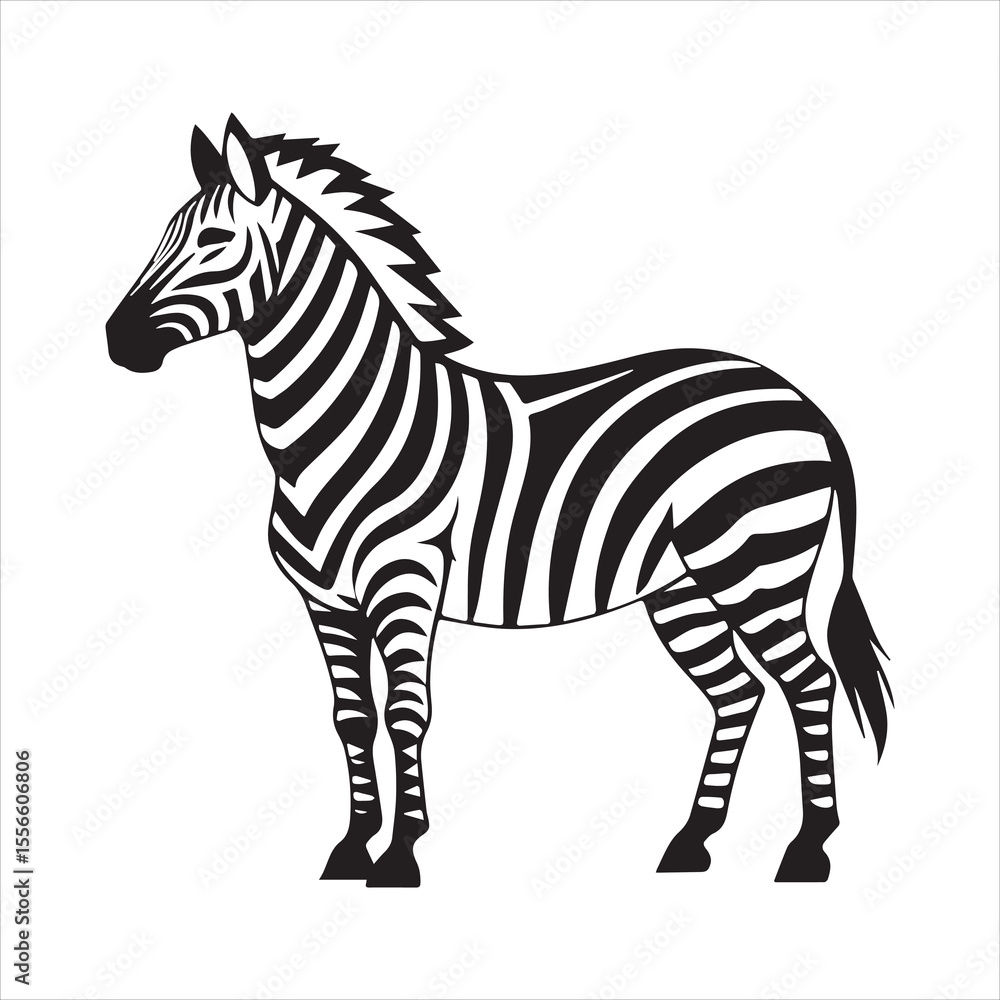 Obraz premium plain zebra silhouette vector illustration