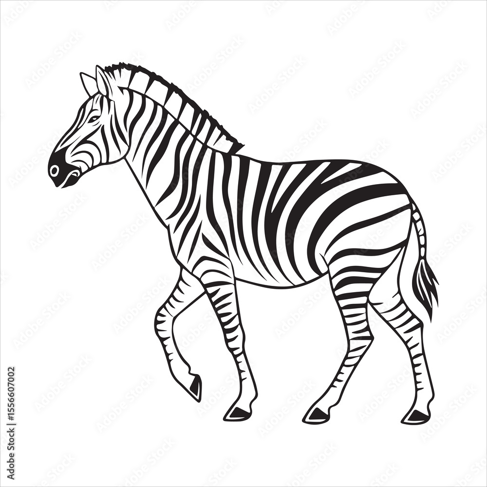Fototapeta premium plain zebra silhouette vector illustration