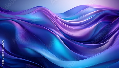 Wallpaper Mural soft flowing waves of blue and purple fabric texture with glowing light gradients in abstract background Torontodigital.ca