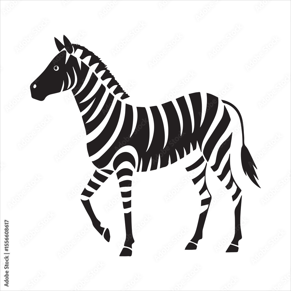 Fototapeta premium plain zebra silhouette vector illustration