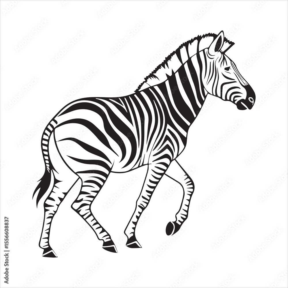 Fototapeta premium plain zebra silhouette vector illustration