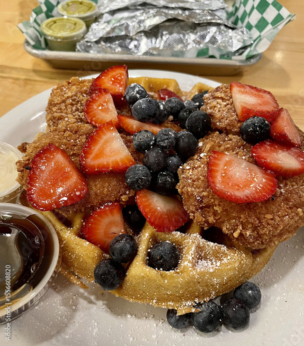 Fruity Vegan Chicken & Waffles
