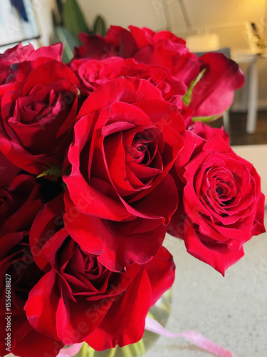 Bouquet of Vivid Red Roses