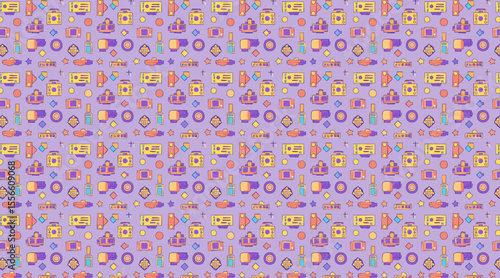 Modern Tech & Gadget Seamless Pattern