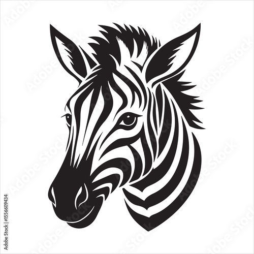 Wallpaper Mural plain zebra silhouette vector illustration Torontodigital.ca