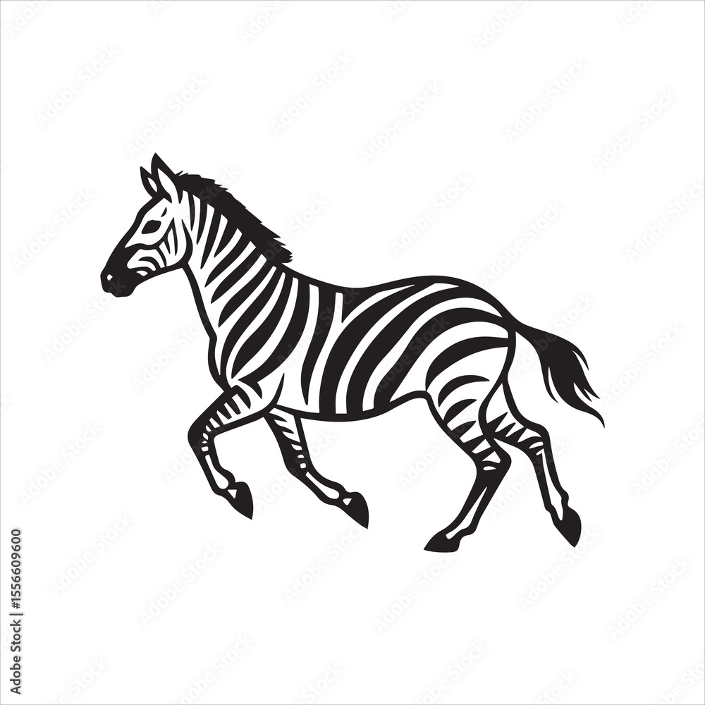 Fototapeta premium plain zebra silhouette vector illustration