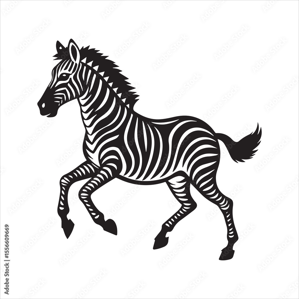 Obraz premium plain zebra silhouette vector illustration