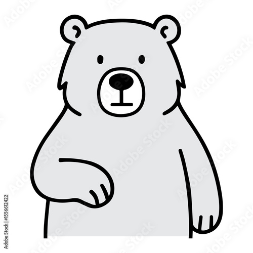 Outline Cartoon Bear Animal Simple Icon Illustration