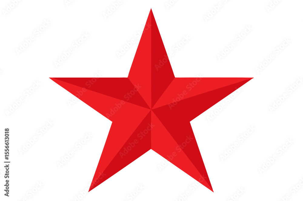 Obraz premium Red star isolated on white, a shiny Christmas decoration and holiday symbol