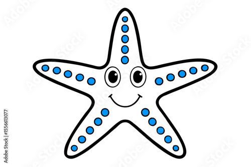 Isolated red sea star vector illustration on a white background