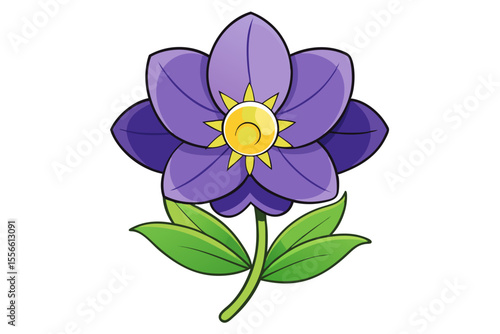 Blue and yellow vector flower illustration with a floral design showcasing the beauty of nature's blossom