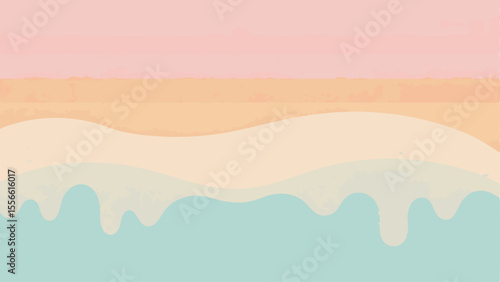 Abstract landscape design with pastel colors and transparent layers aesthetic appeal