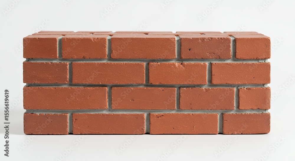Obraz premium Red brick sample section isolated