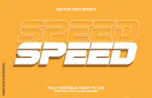 Speed 3D Editable font typography text effect