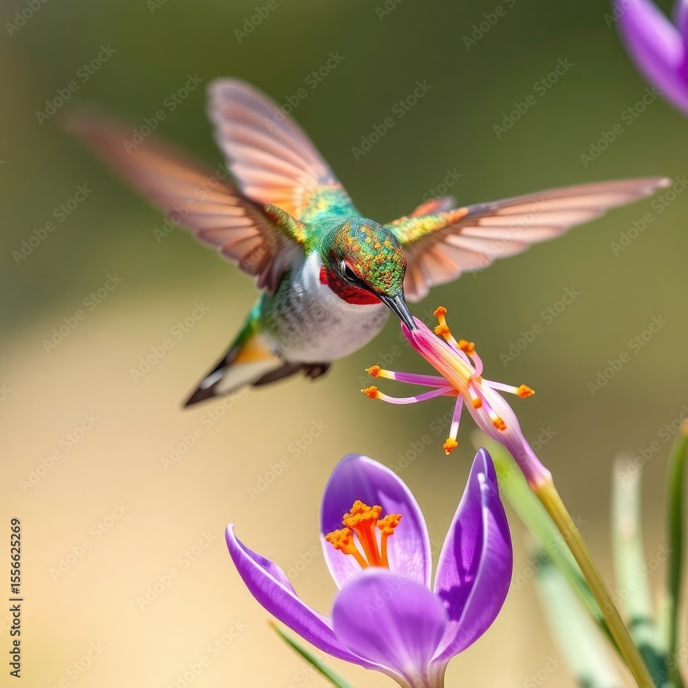 Obraz premium hummingbird and flower