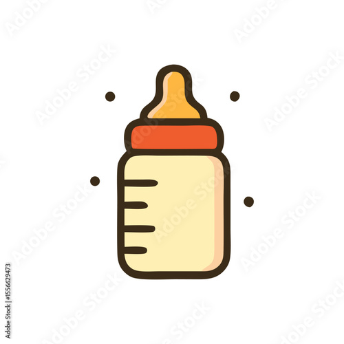 Baby bottle icon for baby products, parenting blogs, childcare websites, and design elements for babyrelated industries. Cute and versatile