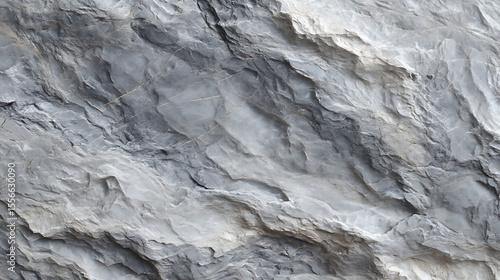 A close up view of a gray stone surface with many rough and jagged edges visible