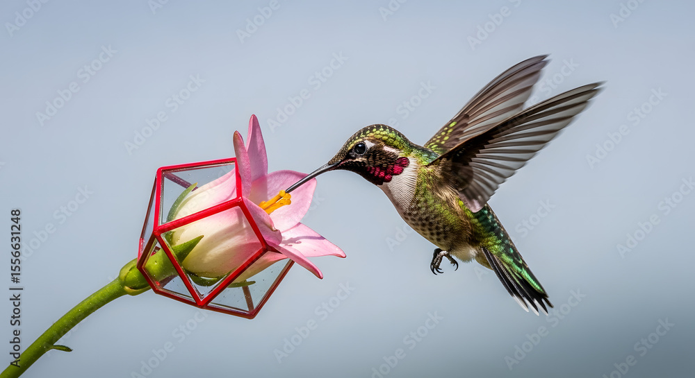 Obraz premium Hummingbird Flower Feeder