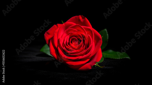 Wallpaper Mural Elegant Red Rose: A symbol of romance, love, and beauty against a dark backdrop. Torontodigital.ca