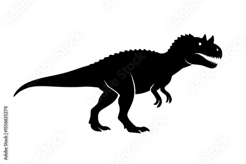 Ceratosaurus Silhouette Against a Clean White Background