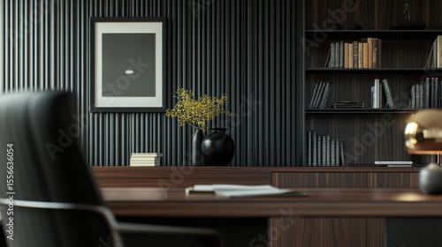 Wallpaper Mural Dark, modern office interior Torontodigital.ca