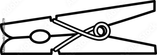 Clothes Pin Close-Up: A stark black and white image of a clothes pin. The design captures the essential form and function of this everyday object, highlighting its simple yet effective design.