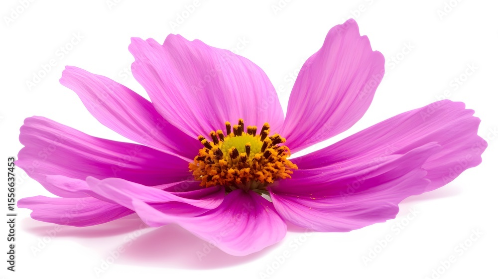 Obraz premium Pink Cosmos Flower Blossom Isolated White Background