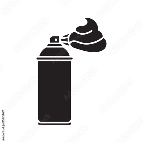 Whipped cream can aerosol spray dessert topping sweet dairy product delicious food decoration confectionary vector solid glyph icon symbol