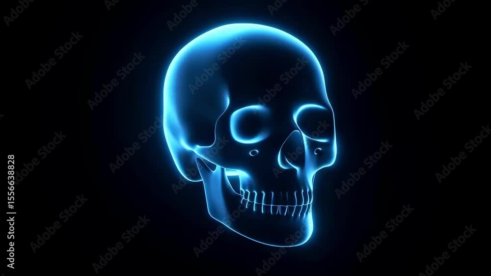 Blue Glowing Skull Spinning on Black Background – Futuristic Horror Concept Video in 4K
Blue Glowing Skull Spinning on Black Background – Futuristic Horror Concept Video in 4K
