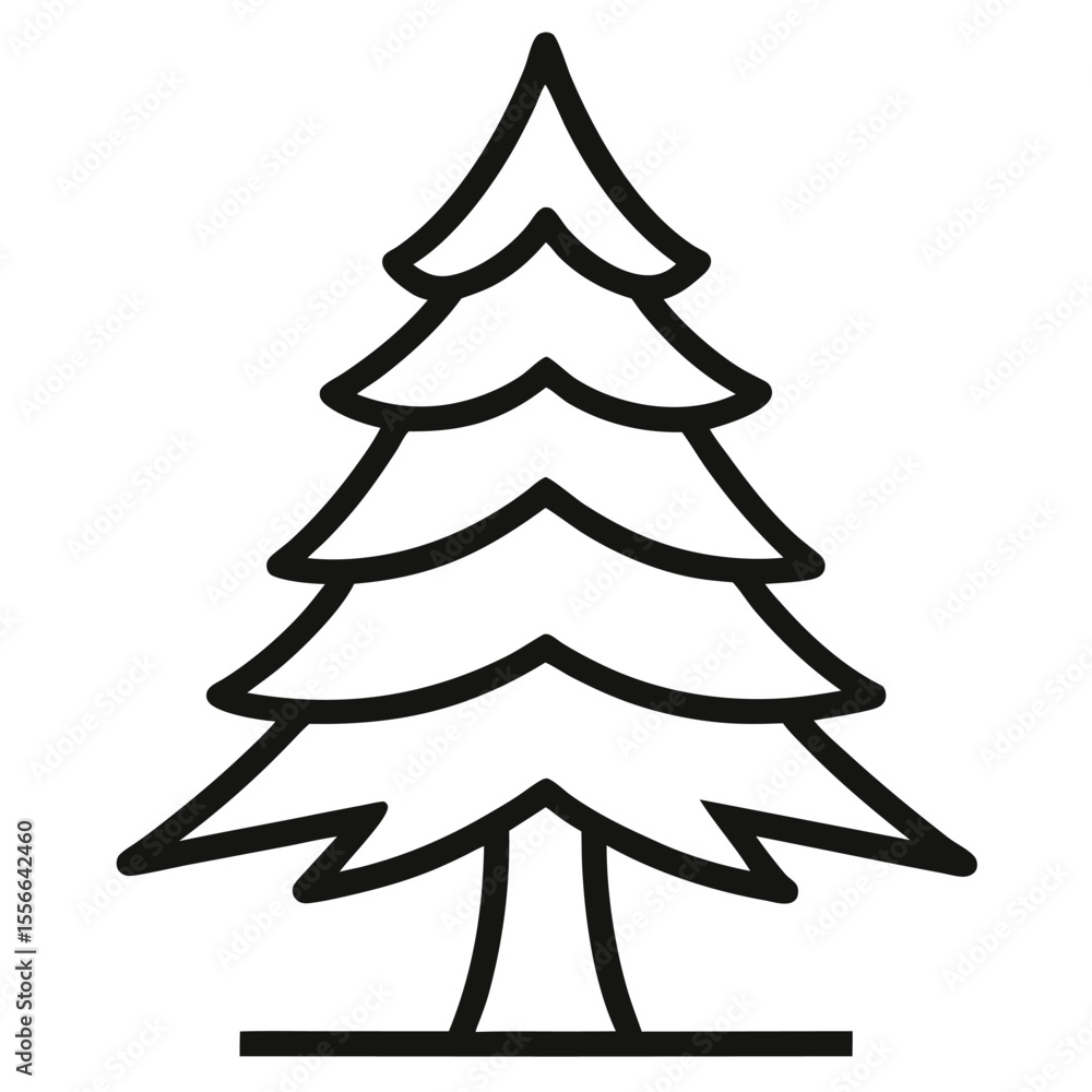 Fototapeta premium Cedar Tree outline icon on white background