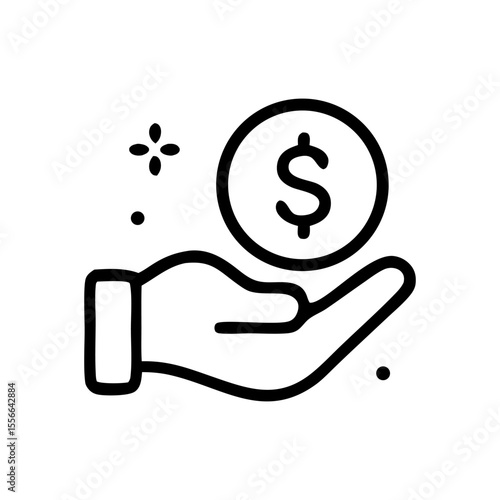 A hand holding a dollar coin, symbolizing financial transactions and wealth.