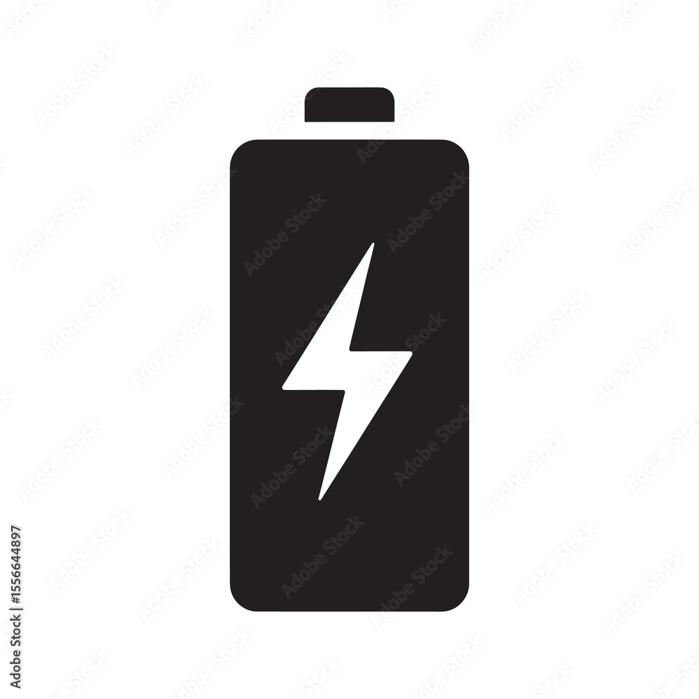 Battery charging solid glyph icon with lightning bolt for power bank mobile device and electric energy accumulator recharge station symbol Battery charging solid glyph icon with lightning bolt for power bank mobile device and electric energy accumulator recharge station symbol