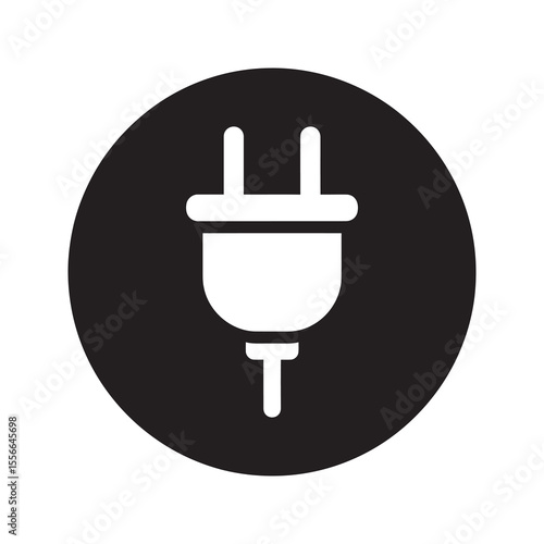 Plug socket solid glyph icon representing electrical outlet power point and wall connector for electricity supply and device connection symbol