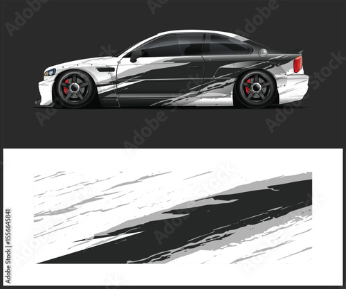 Stylish Car Wrap Design with Abstract Graphics Modern
