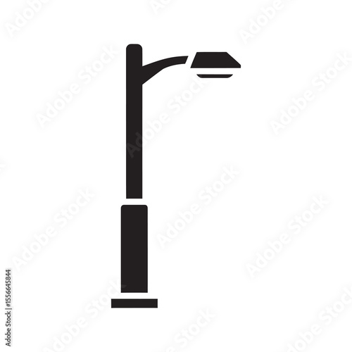 Street light solid glyph icon representing lamppost for urban illumination city lighting and road safety public infrastructure element vector