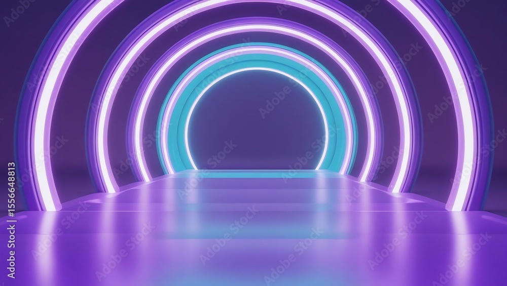 Neon Tunnel: A futuristic, neon-lit tunnel beckons with vibrant circles of light, leading the viewer into an imaginative journey of color and form. Neon Tunnel: A futuristic, neon-lit tunnel beckons with vibrant circles of light, leading the viewer into an imaginative journey of color and form.