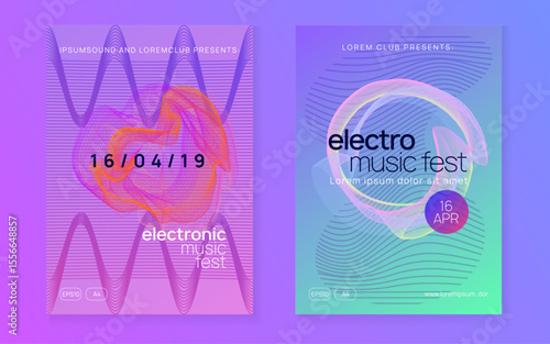 Discotheque Design. Pink Party Poster. Music Flyer. Nightclub Beat Invitation. Festival Invite. Violet Dj Banner. Night Club Electro Element. Blue Discotheque Design