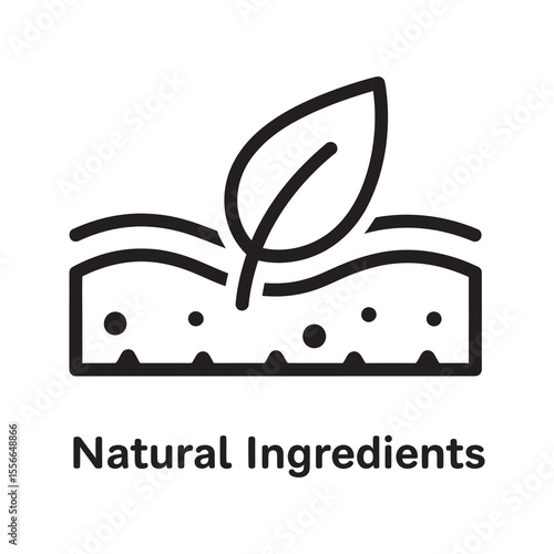 Natural ingredients for skincare organic cosmetic product from plant leaf for healthy skin beauty care eco friendly dermatology vector glyph icon solid