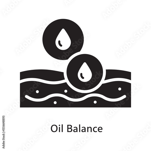 Skin oil balance control for healthy complexion sebum regulation dermatology treatment skincare for oily combination skin vector solid glyph icon
