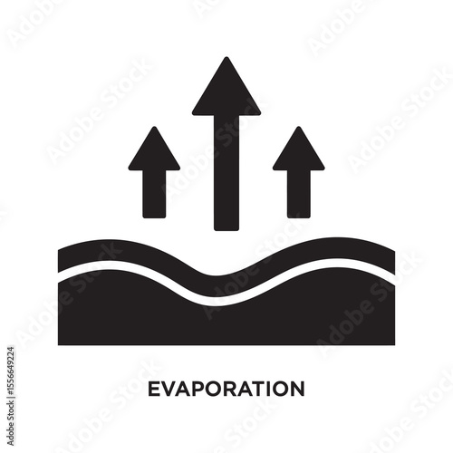 Water evaporation from skin surface causing dehydration dryness moisture loss dermatology skincare problem health care issue vector solid glyph icon