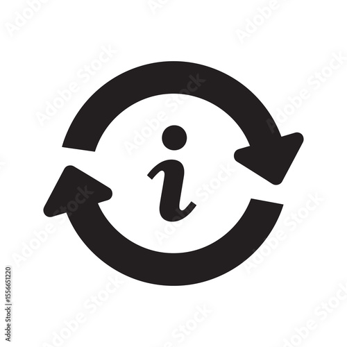 Update information symbol with refresh arrows for syncing data reload content system update latest version vector solid glyph icon pictogram