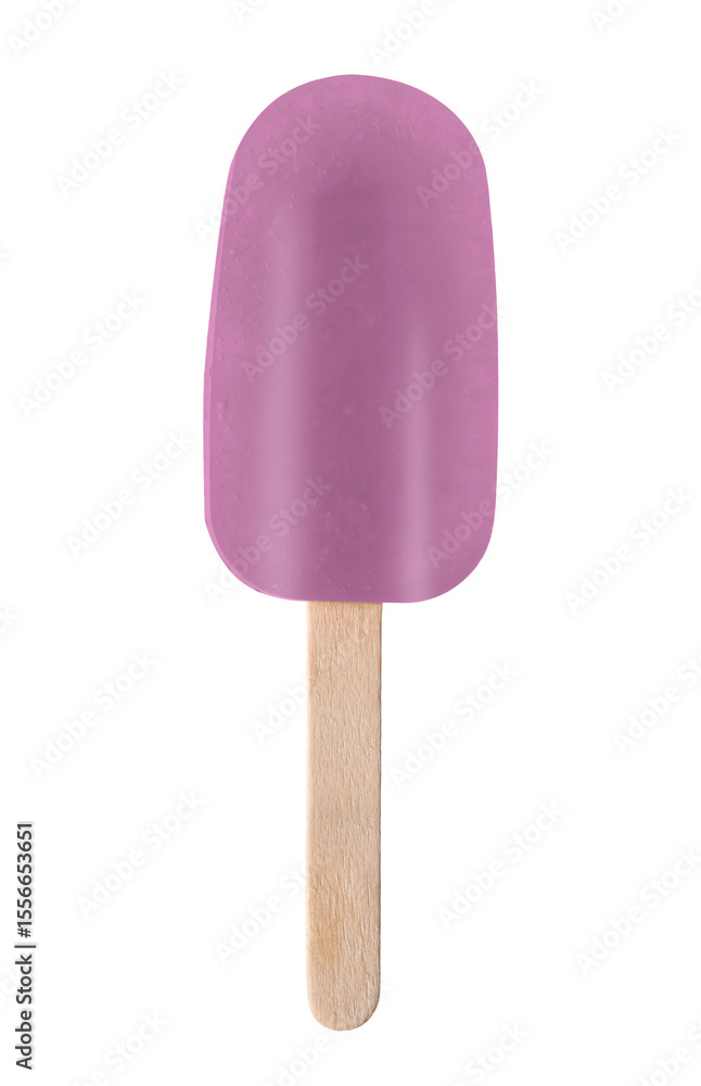 Yummy violet ice cream on white background Yummy violet ice cream on white background