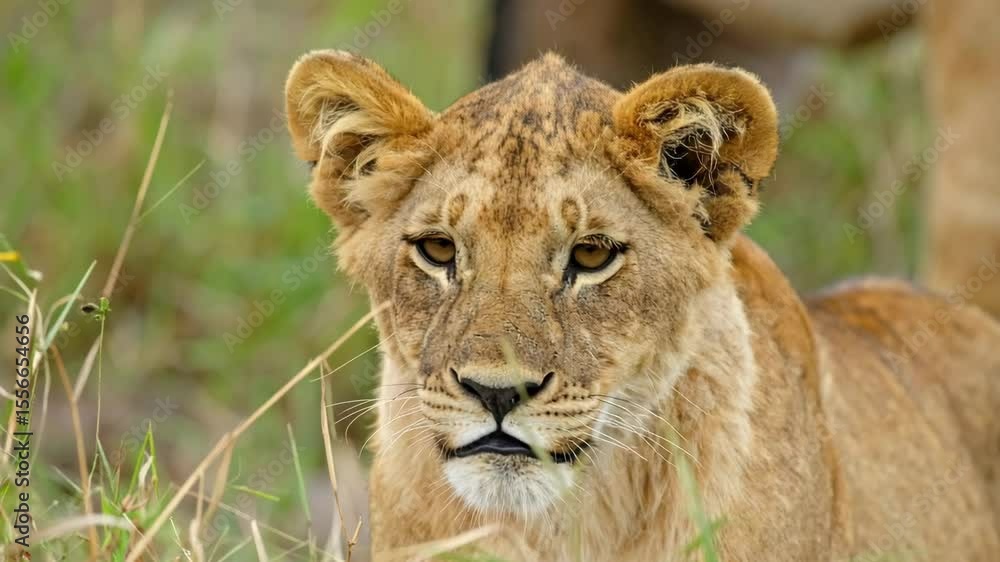 A captivating portrait of a majestic lioness, embodying power and grace with its penetrating gaze, set against a backdrop of the natural savanna landscape. A captivating portrait of a majestic lioness, embodying power and grace with its penetrating gaze, set against a backdrop of the natural savanna landscape.